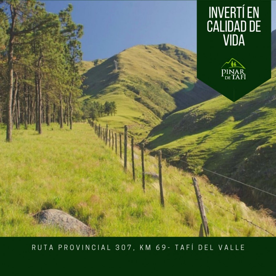 VENTA TERRENOS EN EL PINAR, TAFI DEL VALLE- VISTAS INMEJORABLES 